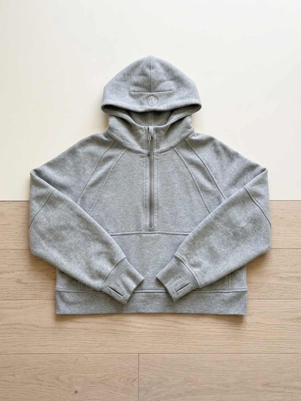 Lululemon Scuba Oversized Half-Zip Hoodie Heathered Core Ultra Light Grey M/L